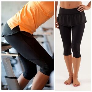 Lululemon Spin It To Win It Crop Leggings Black Size 8 Black